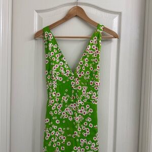 FAITHFULL THE BRAND Emili Satin Midi Dress Green Floral